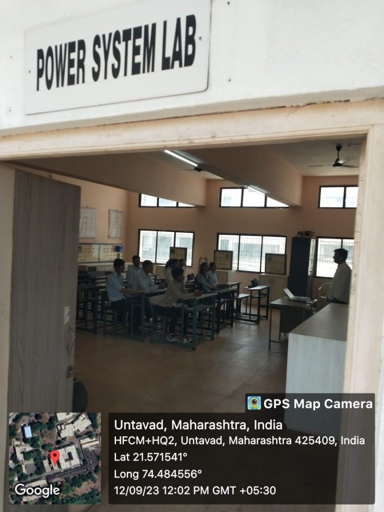 Entrance of the Power System Laboratory with students inside