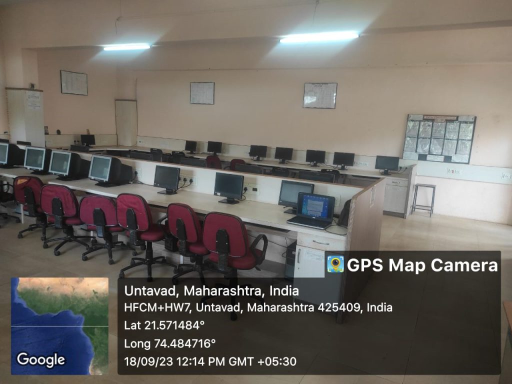 Computer laboratory with desktop workstations