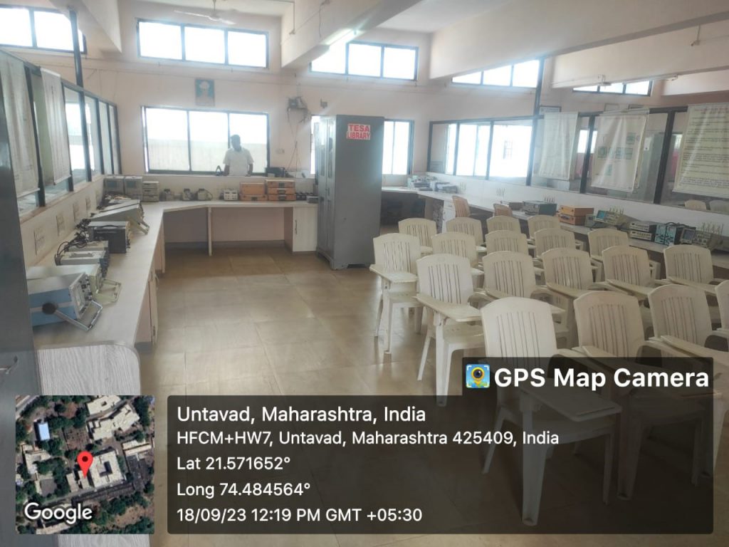 Communication laboratory with benches and equipment